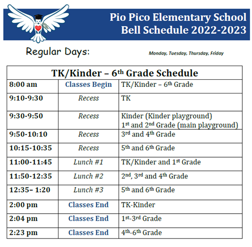 Regular Bell Schedule